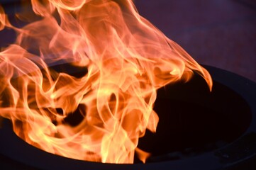 fire in the fireplace