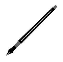 simple flat black and white fountain pen icon vector illustration