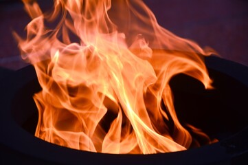 fire in the fireplace