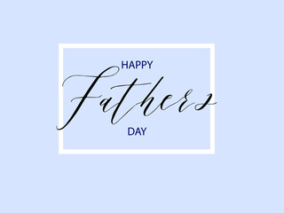 Happy Father’s Day greeting card. Vector illustration in blue colors with hearts.