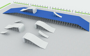3d illustration of a Moto Ramp