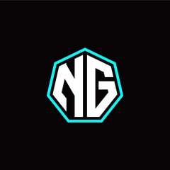 N G initials modern polygon logo template