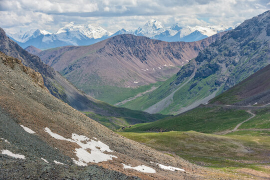 Chong Ashuu pass at 3800 meters above sea level, Issyk Kul region, Kyrgyzstan