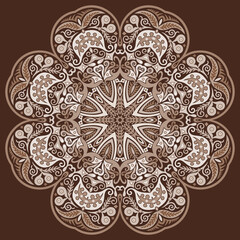 Vector ethnic abstract flower illustration