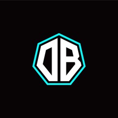 O B initials modern polygon logo template