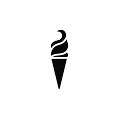 Ice cream in waffle cone icon. Simple sign, logo