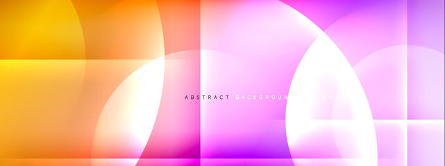 Vector abstract background - circle and cross on fluid gradient with shadows and light effects. Techno or business shiny design templates for text
