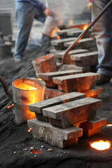 Workers at the casting factory