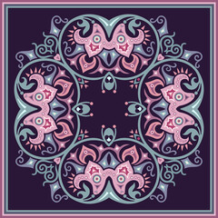 Vector ethnic abstract flower illustration