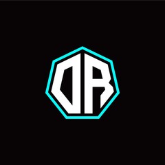 O R initials modern polygon logo template