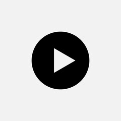 Video play button icon. Multimedia, media player symbol. Start watching sign.