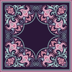 Vector ethnic abstract flower illustration