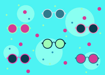 Stylish summer modern flat pattern with sunglasses