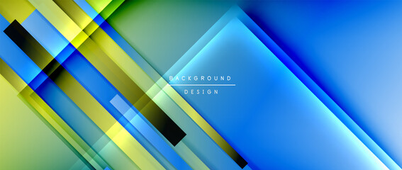 Dynamic lines on fluid color gradient. Trendy geometric abstract background for your text, logo or graphics