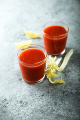 Homemade Bloody Mary with fresh celery