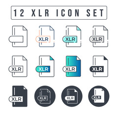 XLR File Format Icon Set. 12 XLR icon set.