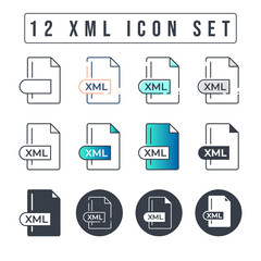 XML File Format Icon Set. 12 XML icon set.