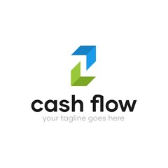 Simple Up and Down Arrow Cash Flow Logo Design