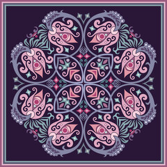 Vector ethnic abstract flower illustration