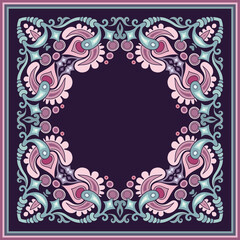 Vector ethnic abstract flower illustration