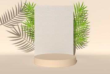 Mock up of podium abstract podium, for product presentation background, 3d rendering.
