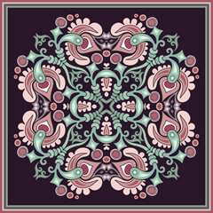 Vector ethnic abstract flower illustration