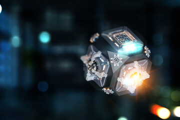 Technology and innovation concept . Mixed media