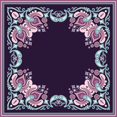 Vector ethnic abstract flower illustration