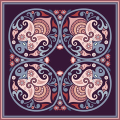 Vector ethnic abstract flower illustration