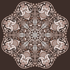 Vector ethnic abstract flower illustration