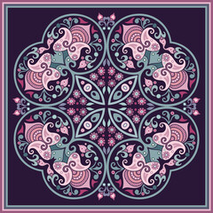Vector ethnic abstract flower illustration