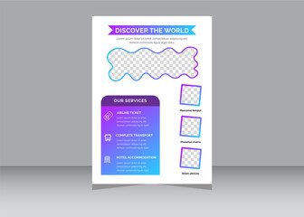 Travel Flyer Template, Abstract traveling poster with Vector,
Creative Travel Agency Flyer poster, flyer, banner, magazine cover or template design for the summer holiday, travel and trip