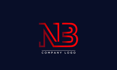 Fototapeta na wymiar Creative letters NB or BN Logo Design Vector Template. Initial Letters NB Logo Design 