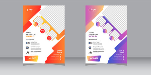 Travel Flyer Template, Abstract traveling poster with Vector,
Creative Travel Agency Flyer poster, flyer, banner, magazine cover or template design for the summer holiday, travel and trip