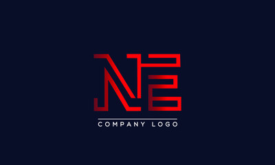 Creative letters NE or EN Logo Design Vector Template. Initial Letters NE Logo Design	 - obrazy, fototapety, plakaty
