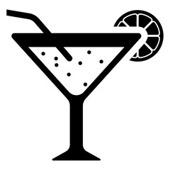 
Margarita icon design, glass with lemon slice 
