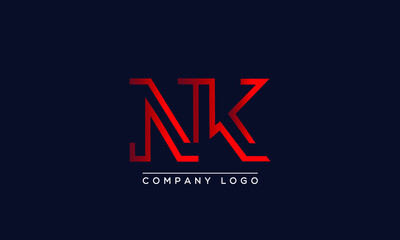 Creative letters NK or KN Logo Design Vector Template. Initial Letters NK Logo Design	
