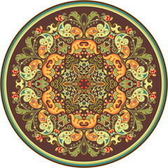 Vector ethnic abstract flower illustration