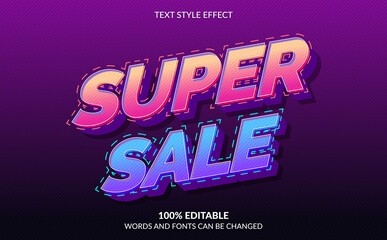 Editable Text Effect, Super Sale Text Style