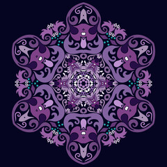 Vector ethnic abstract flower illustration