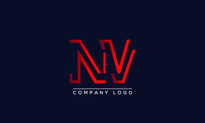 Fototapeta na wymiar Creative letters NV Logo Design Vector Template. Initial Letters NV Logo Design 