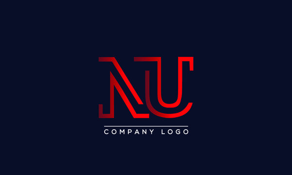 Creative letters NU or UN Logo Design Vector Template. Initial Letters NU Logo Design	