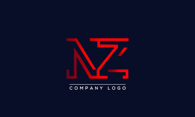 Creative letters NZ or ZN Logo Design Vector Template. Initial Letters NZ Logo Design	