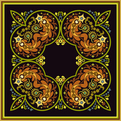 Vector ethnic abstract flower illustration