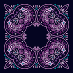 Vector ethnic abstract flower illustration