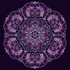 Vector ethnic abstract flower illustration