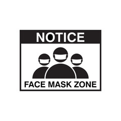 Face mask signage template vector isolated