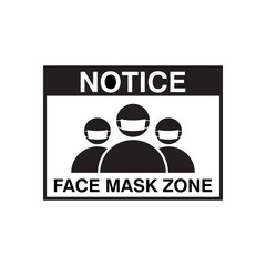 Face mask signage template vector isolated