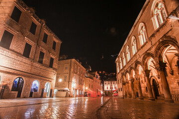 night view of the old town of dubrovnik croatia
