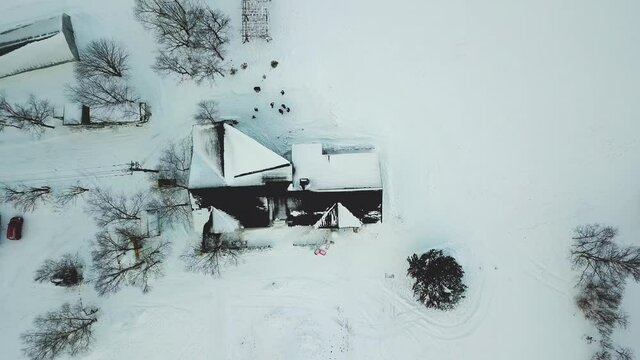 Aerial view of snow farm in winter  Toyako   Hokkaido  Japan